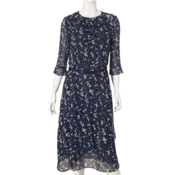 Spring chiffon pleated dot dress - Picture 10 of 11